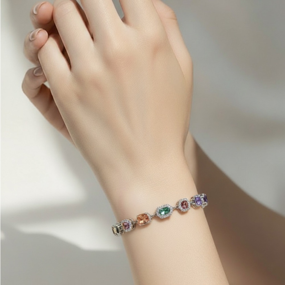 Elegant Multicolor Gemstone Bracelet